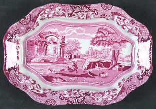Spode Pink Italian Miniature Oval Serving Platter, Fine China Dinnerware   Pink/
