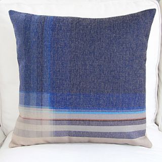 18 Modern Blue Plaid Cotton/Linen Decorative Pillow Cover