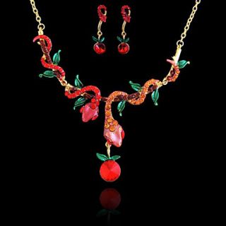 Snake Design Alloy with RhinestoneAcrylic Necklace,Earrings Jewelry Set