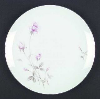 Amcrest Dawn Dinner Plate, Fine China Dinnerware   Pink Roses, Brown & Gray Leav