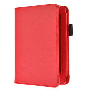 Lichee Pattern PU Leather Tablet Protective Case with Hand Hold and Card Slot for Kindle