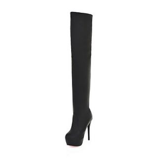 Faux Leather Stiletto Heel Platform Over The Knee Boots (More Colors)