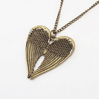 Vintage Alloy With Rhinestone Wings Womens Necklace