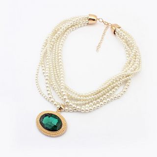 Luxurious Rhinestone Pearls Womens Necklace(More Colors)