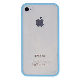 Quality Transparent Case with Solid Color Bumper Frame for iPhone 4/4S (Assorted Colors)