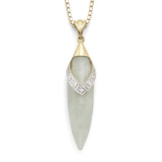 Jade Pendant with Diamond Accents, Womens