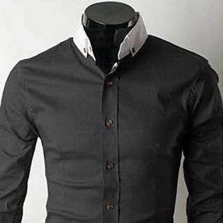 MenS Individual Collar Long Sleeve Slim Shirt