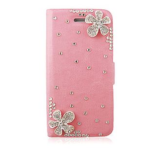 Flower Zircon Leather Full Body Case for iPhone 5/5S(Assorted Color)