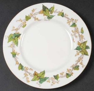 Minton Lothian (Globe Backstamp) Salad Plate, Fine China Dinnerware   Green Ivy