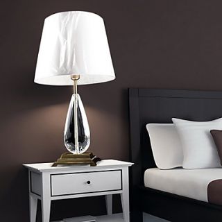 Minimalist Modern Table Light With Cubic Fabric Shade And Polished Chrome Metal Lamp Pole