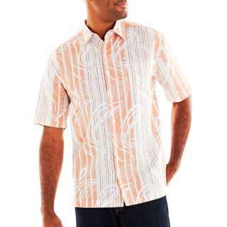 The Havanera Co. Linen Cotton Blend Button Front Shirt, Canyon Sunset, Mens