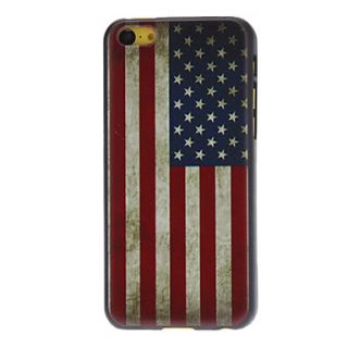 Retro Style American Flag Pattern Hard Case for iPhone 5C