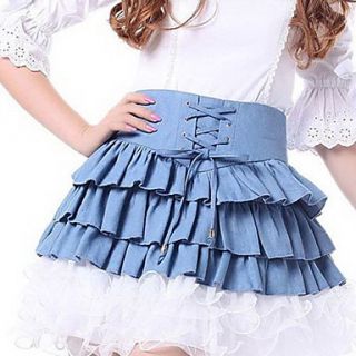 Blue Denim Classic Lolita Jean Skirt