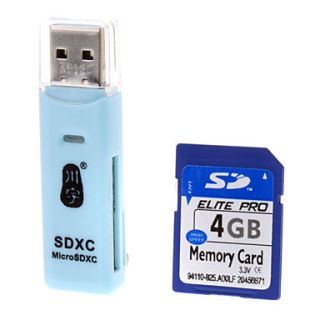 Hi speed Ultra SD Memory Card 4G with 2 in 1 Card Reader