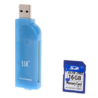 Hi speed Ultra SD Memory Card 16G with SSK Card Reader
