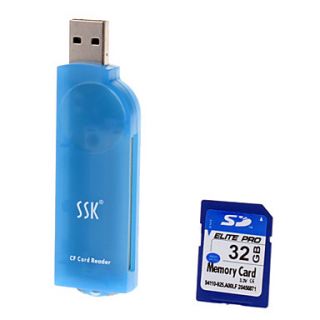 Hi speed Ultra SD Memory Card 32G with SSK Card Reader