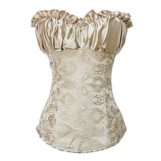 Attractive Cotton Blended Fabrics Plastic Boned Lace up Back Corset(More Colors)