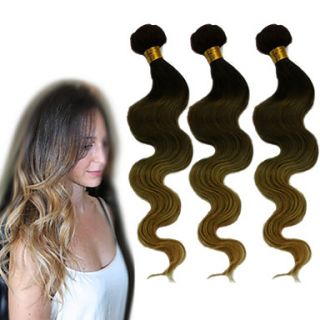 20Inch Great 5A Brazilian Virgin Human Hair Body Wave Ombre Hair Extension/Weave(1b/4#/27#)