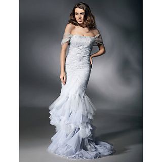 Trumpet/ Mermaid Off the shoulder Floor length Lace And Tulle Evening/Prom Dress inspired by Heidi Klum at Golden Globe