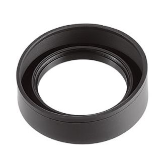 77mm 3 Fold Rubber Lens Hood for Camera  Black