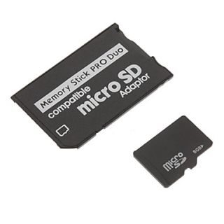 8G MicroSDHC TF Card and MicroSD Adapter to Memory Stick PRO Duo