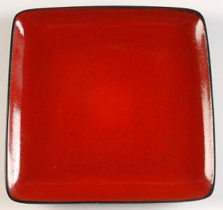 Home Red Solstice Square Dinner Plate, Fine China Dinnerware   Red In, Black Out