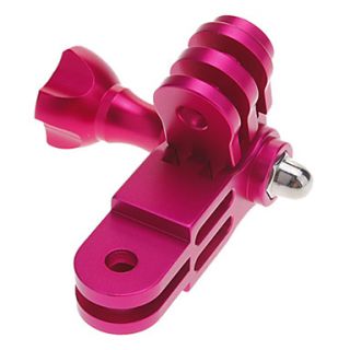 Aluminum Mount 3 way Pivot Arm extension 1 knob screw nut for GoPro Hero 2/3 Pink
