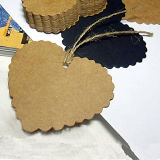 Heart Bookmark/Tag With Jagged Edges   Set of 50 (More Colors)