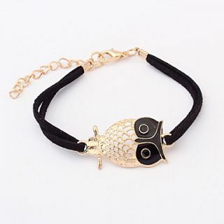 Lovely Leatherette Alloy Owl Bracelet (More Colors)