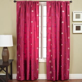 Colton Faux Silk Rod Pocket Polka Dot Curtain Panel, Pink