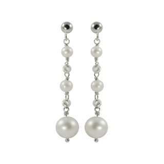 Cultured Freshwater Pearl Earrings Sterling Silver, Womens