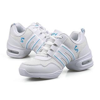 Womens Leather And Mesh Dance Sneakers For Ballroom(More Colors)