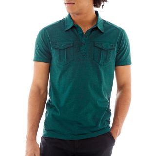 Chalc Burnout Polo Shirt, Peacock Polo, Mens