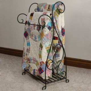 J & J Wire Scrolled Wrought Iron Quilt Rack Multicolor   4036