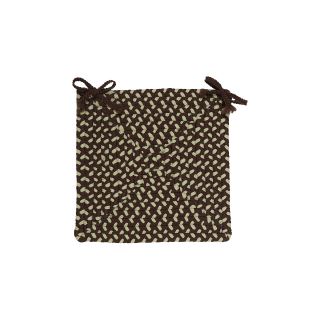 Set of 4 Montego Braided Indoor or Outdoor Chair Pads, Brown