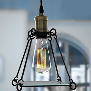 Bulb Included Pendant, 1 Light, Vintage Rustic Metal Painting