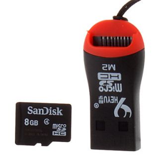SanDisk Class 4 Ultra microSDHC TF Card 8G with mini microSD Reader