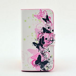 Black Butterfly Pattern Full Body Leather Tpu Case for iPhone 4/4S