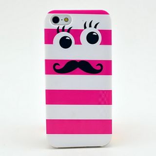 Pink Cute Mustache Pattern Soft Tpu Imd Case for iPhone 5/5S