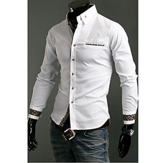 Mans White/Black Leapord Pattern Cotton Shirts