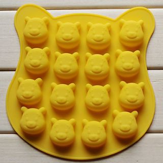 Lovely Bear Shape Chocolate Mould, Sixteen Holes, Silicone(Color Randoms)