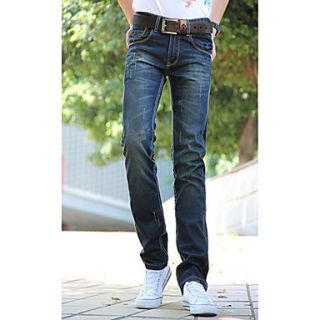Mens Casual Korean Style Slim Straight Jeans