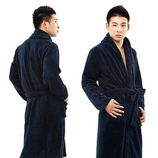 Bath Robe,High class Yellow Dark Blue Solid Colour Garment Thicken   One Size to Fit All