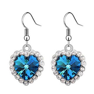 MISS U Womens Blue Austria Crystal The Heart Of Ocean Earrings