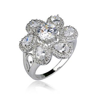 Special Alloy Silver With Cubic Zirconia Womens Ring