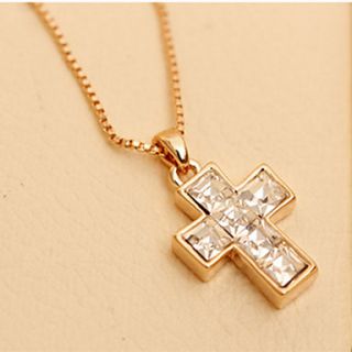 Fashionable Gold Plated With Rhinestone Womens Necklace