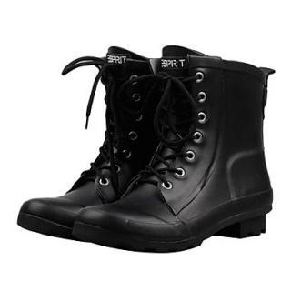 Mens Rubber Low Heel Waterproof Comfort Rain Boots