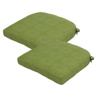 Threshold 2 Piece Outdoor Round Back Seat Cushion Set   Lime Circles