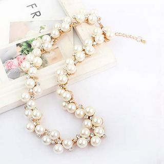 Elegant Fashion Crystal Pearl Necklace