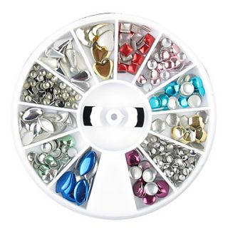 1PCS Wheel Colorful Mixed Shape Rivet Nail Decorations A